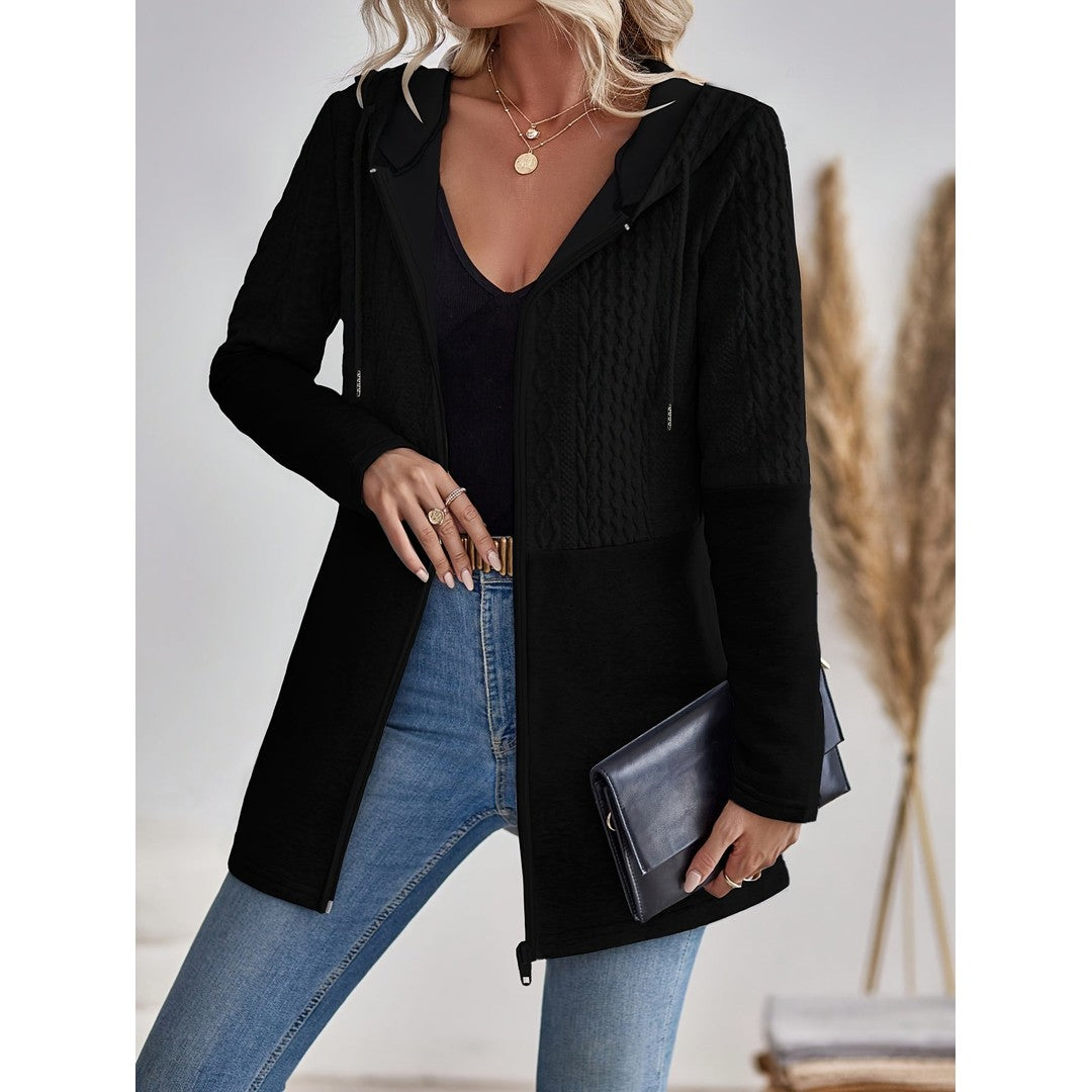 Woman wearing the Ines women's hooded zip-up sweatshirt, 11 view