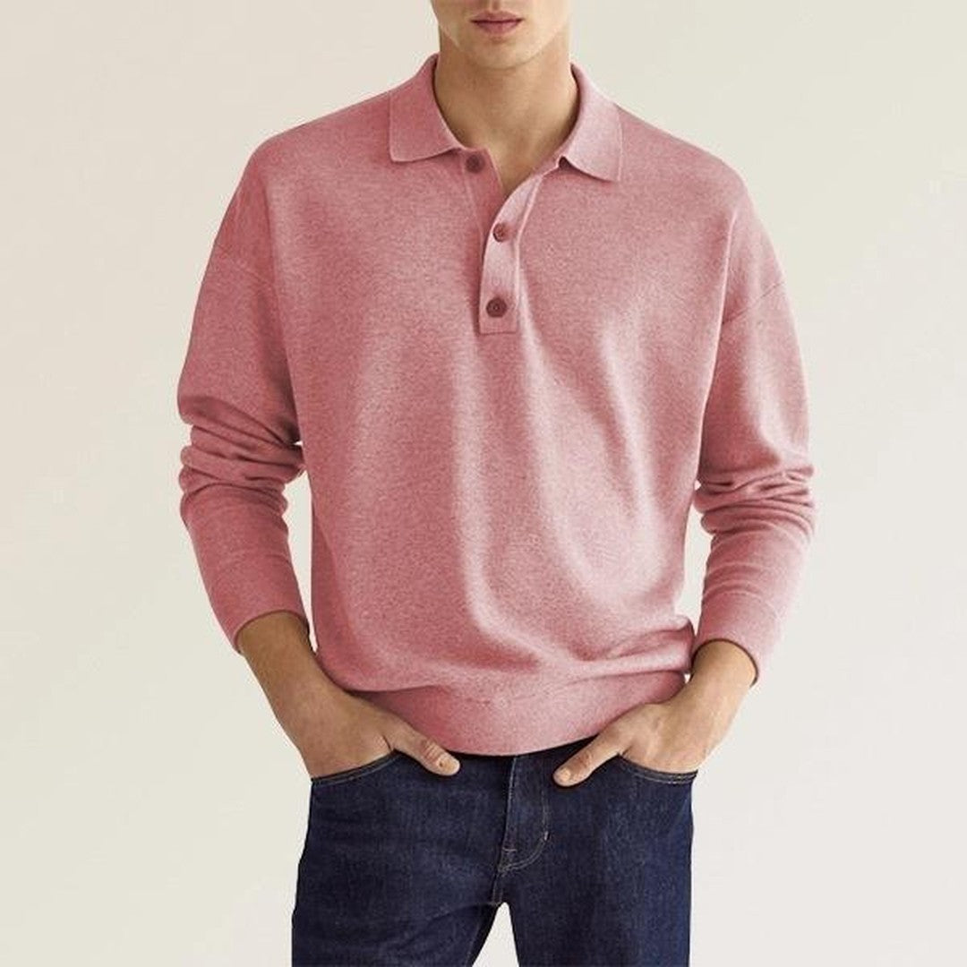 Man wearing the Jonathan men's polo shirt, 7 view