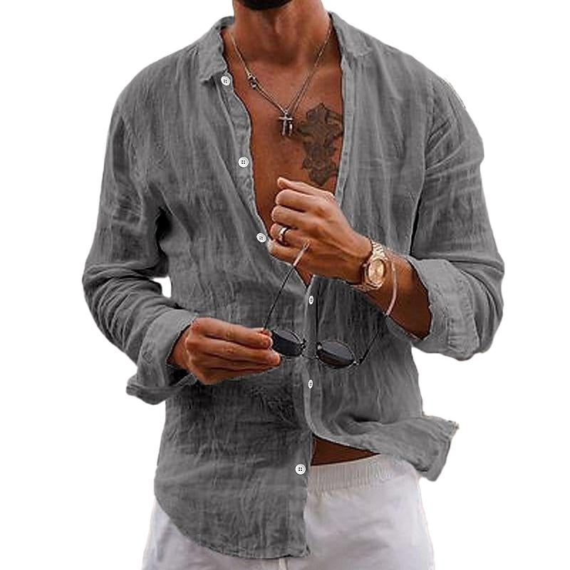 Thiago | Men's Linen Button Front Casual Shirt
