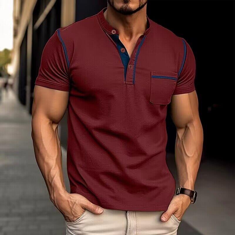 Derek | Men's Slim Fit Henley Style T-Shirt