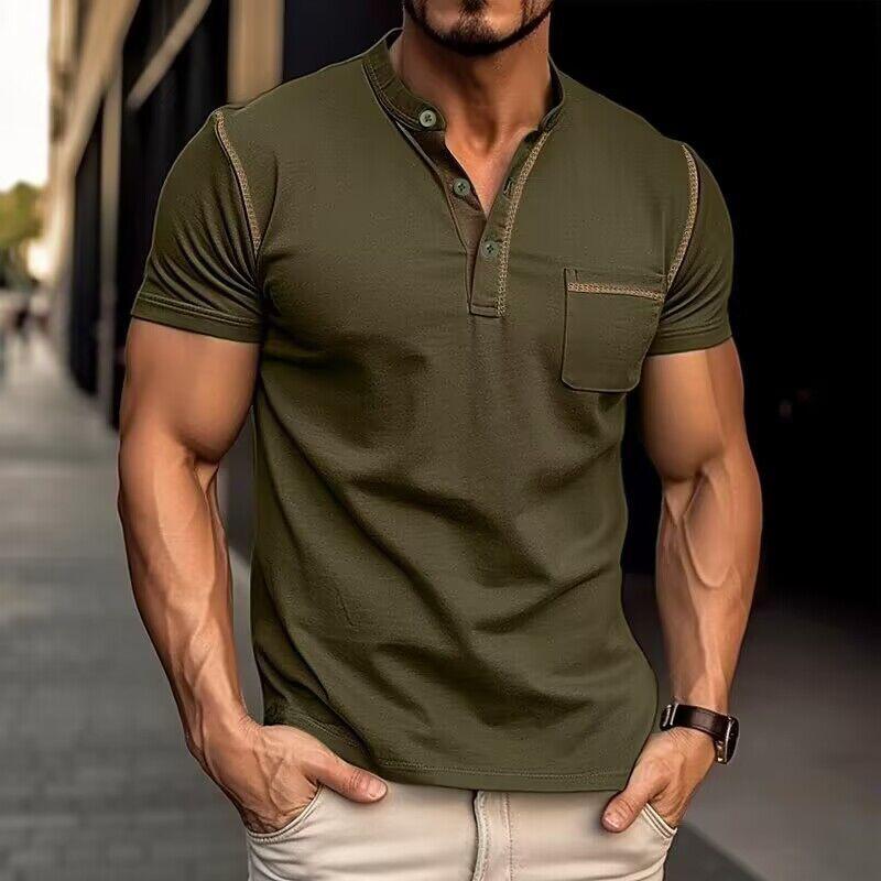 Derek | Men's Slim Fit Henley Style T-Shirt