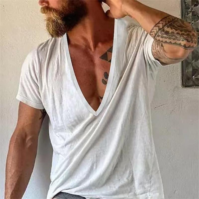 Caleb | Men's Deep V-Neck Short Sleeve Tee