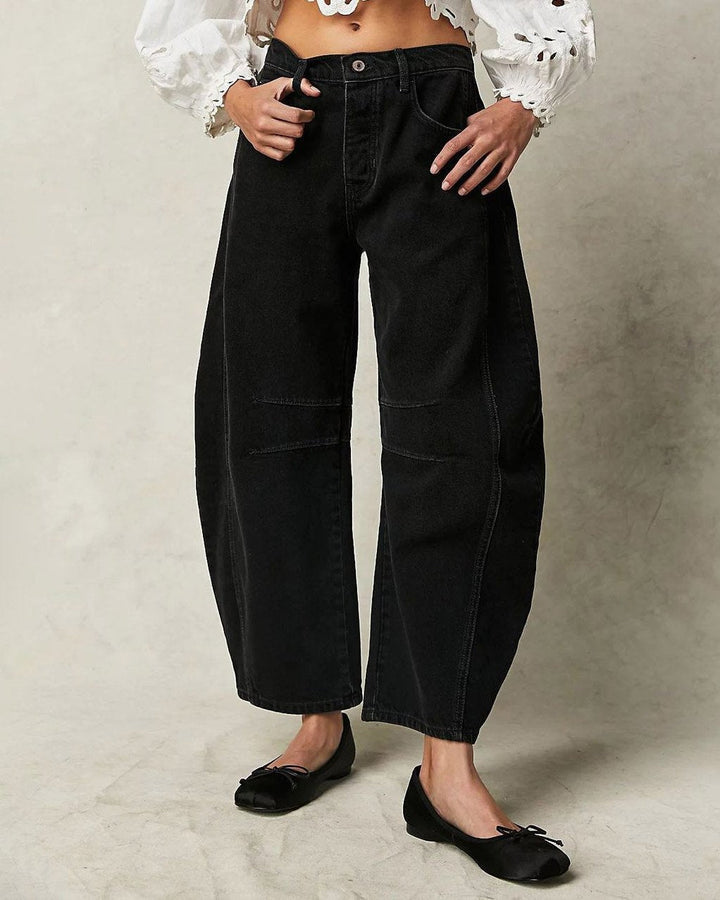 Rhea | Women's Mid Rise Barrel Leg Denim Jeans