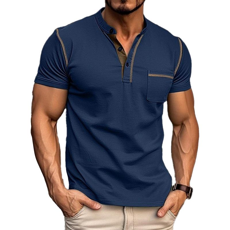 Derek | Men's Slim Fit Henley Style T-Shirt