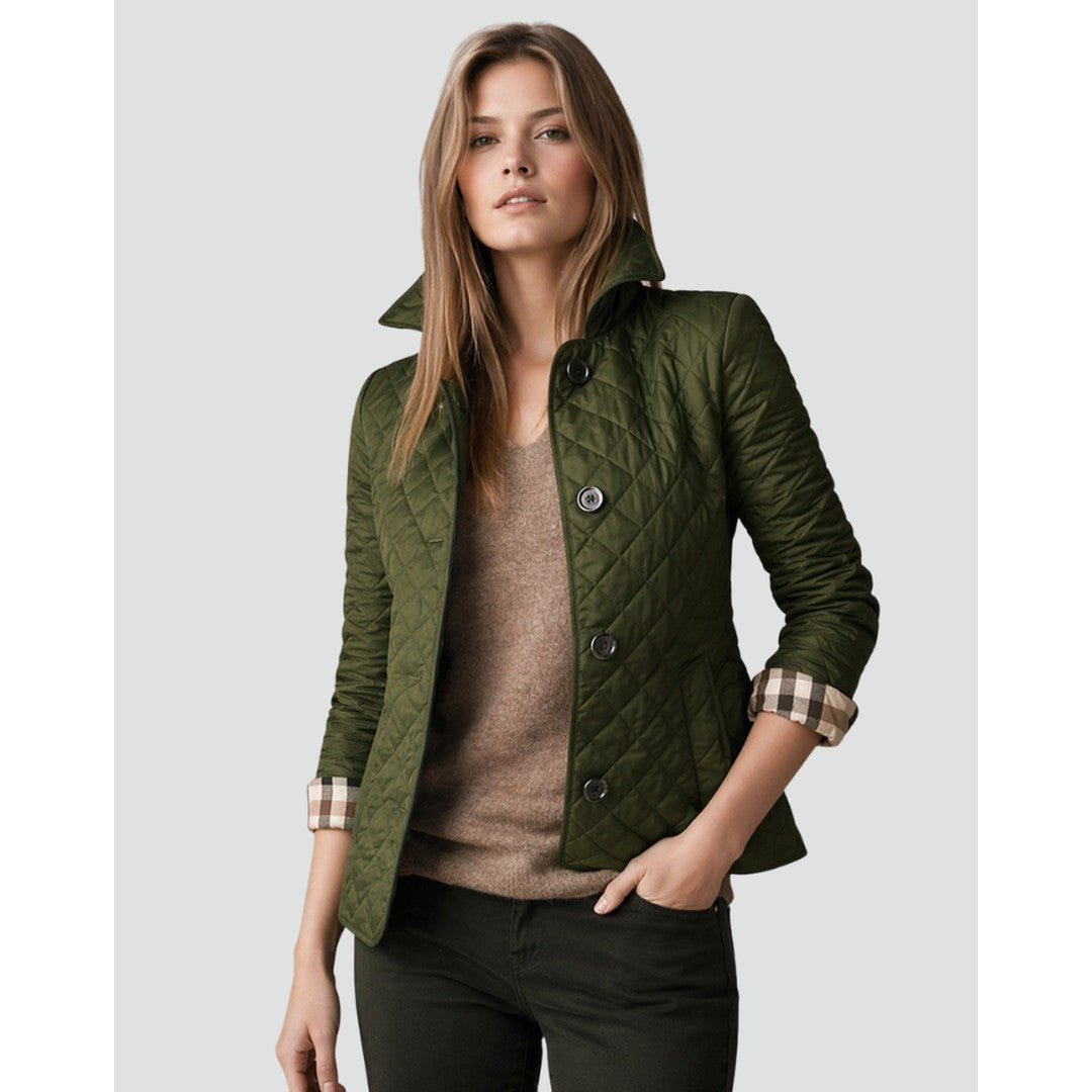 Woman wearing the Junia women's quilted coat, 9 view