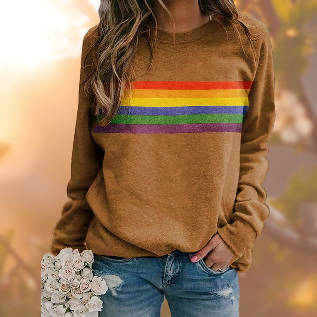 Woman wearing the Juno women's sweater, back view