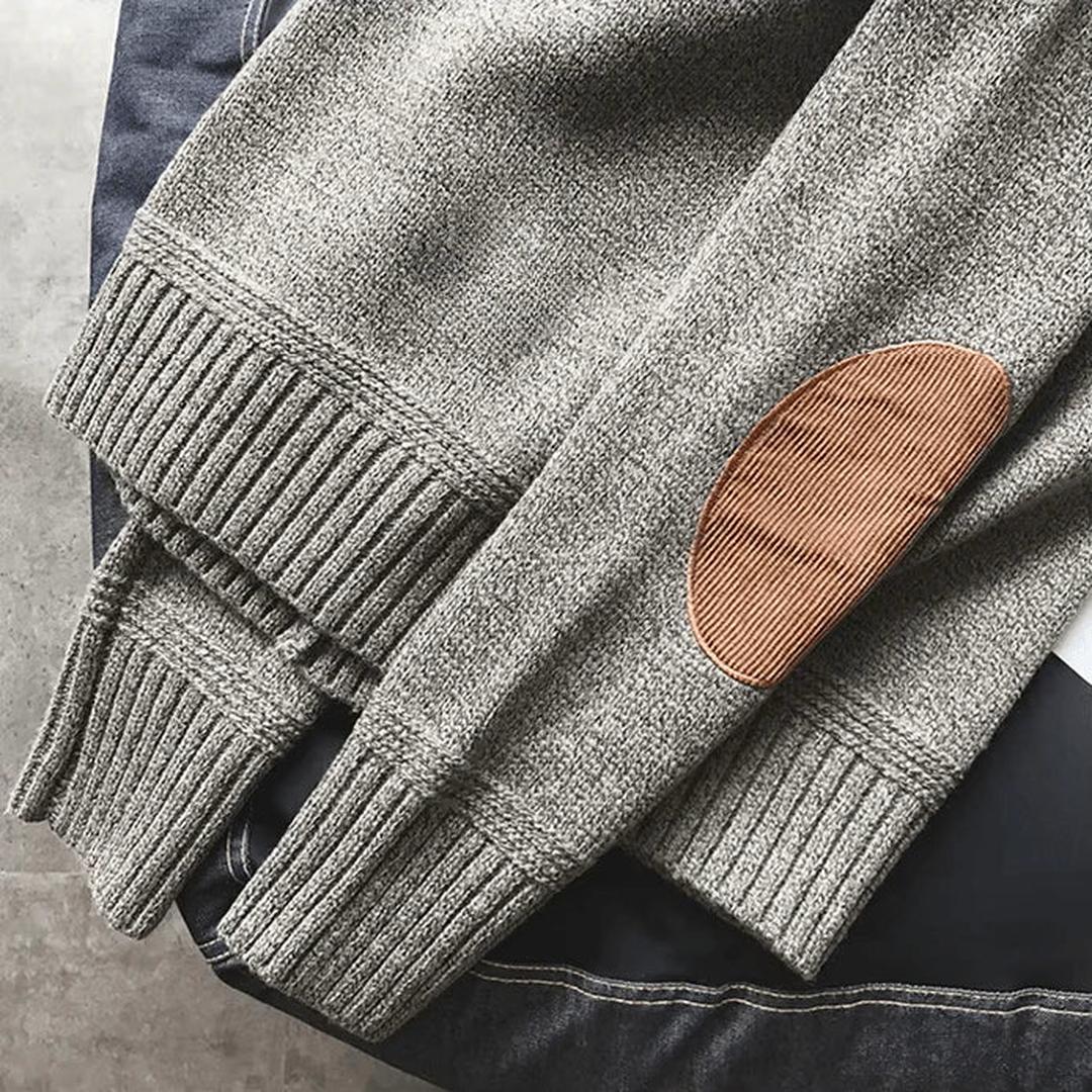 Man wearing the Kai men's knit classic sweater, 7 view