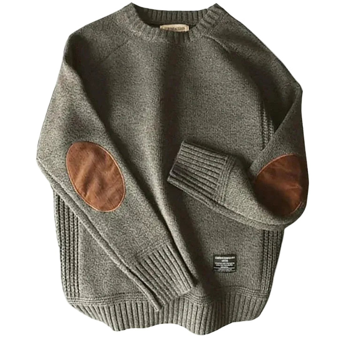 Man wearing the Kai men's knit classic sweater, front view