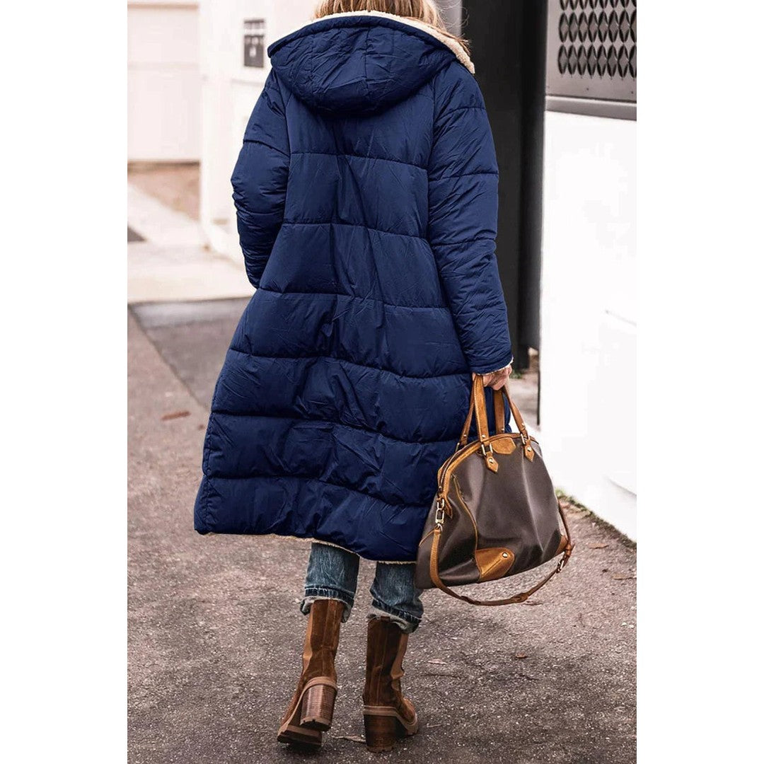Woman wearing the Katarina women's long-sleeve coat, 10 view
