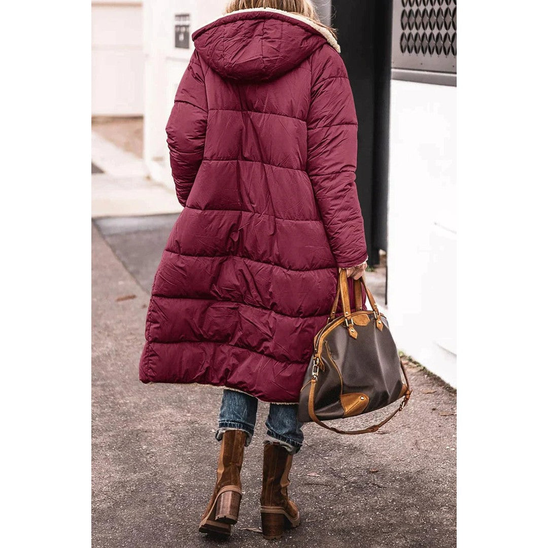 Woman wearing the Katarina women's long-sleeve coat, 9 view