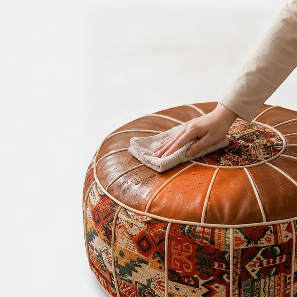 Kilim patchwork storage ottoman footstool - product photo 6