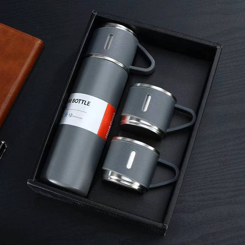 Stainless steel vacuum flask with cups - product photo 8