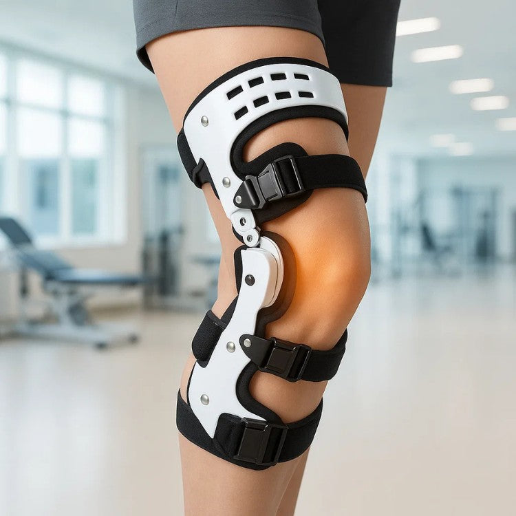 Hinged knee support with side stabilisers - product photo 1