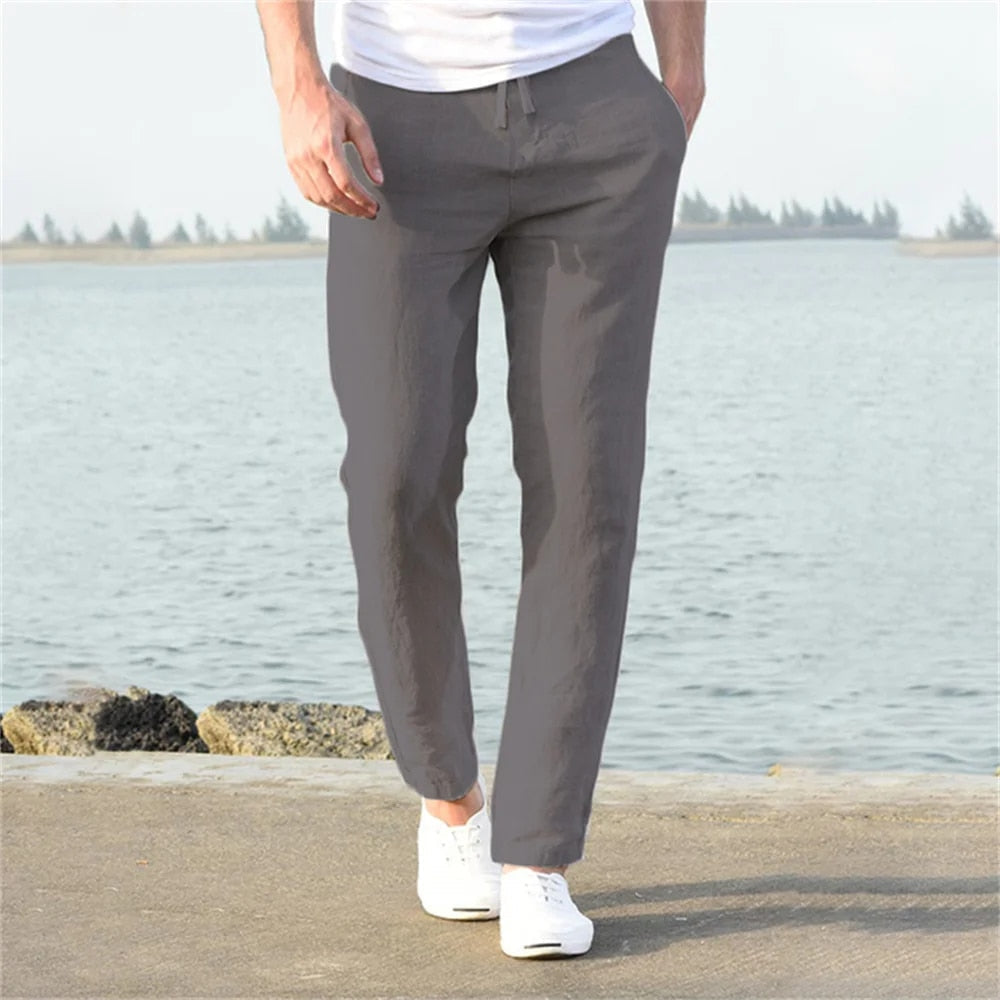 Orion | Men's Linen Drawstring Casual Pants