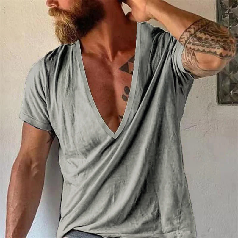 Caden | Men's Deep V-Neck Casual Tee