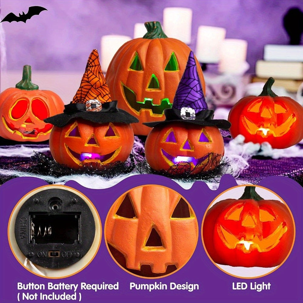 Light-up jack-o'-lantern pumpkin set - product photo 2