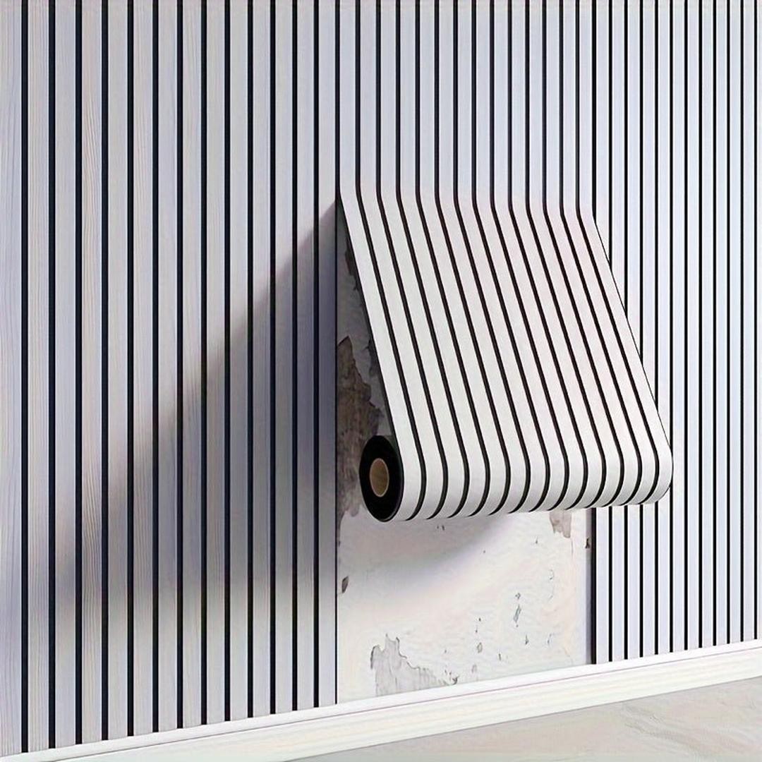 Self-adhesive 3D PVC wood-effect slat wall panel - product photo 5