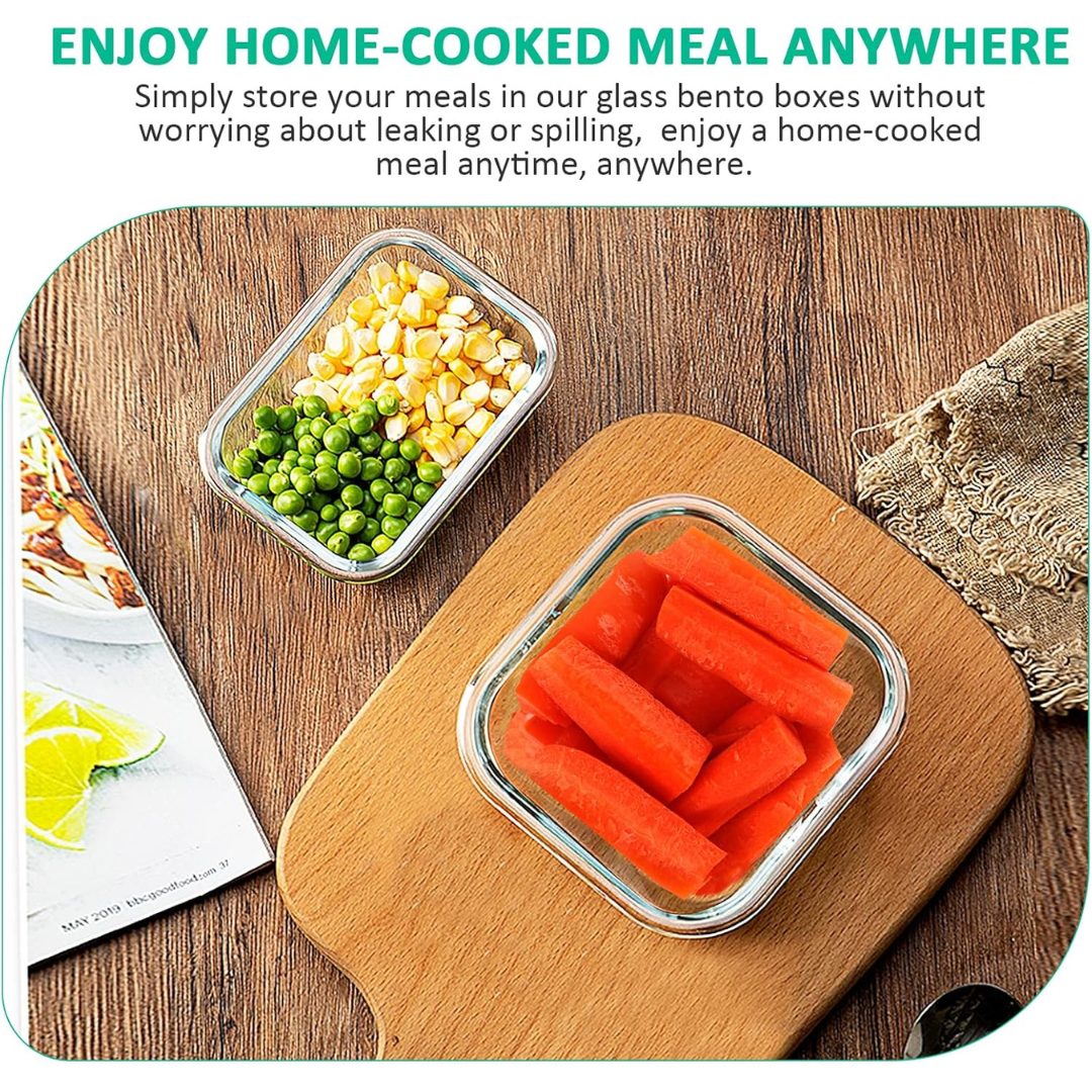 Airtight stackable glass food storage containers with lids - product photo 2
