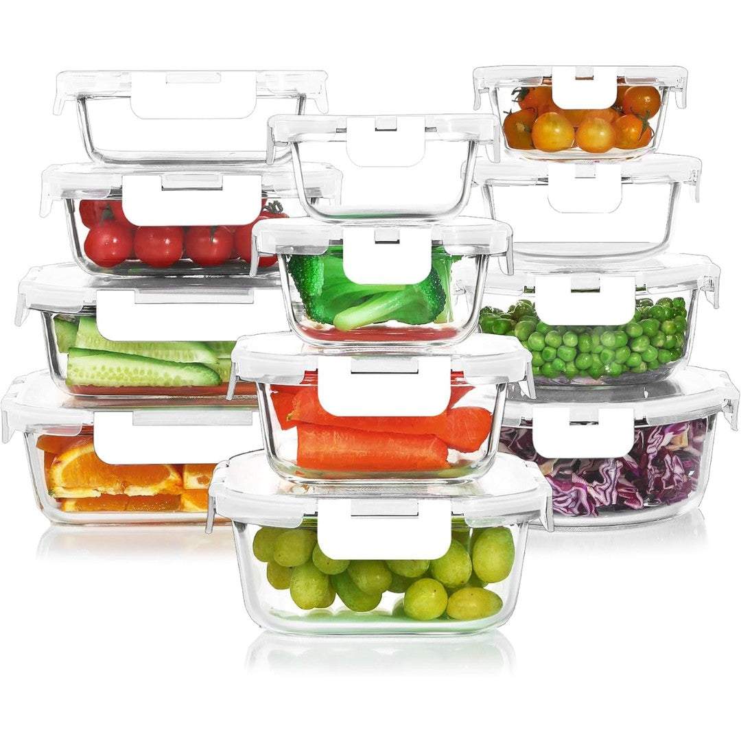 Airtight stackable glass food storage containers with lids - product photo 8