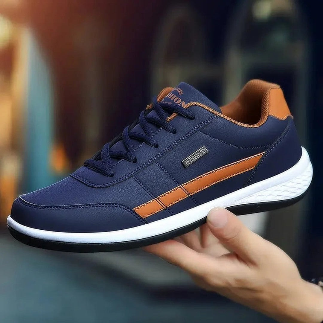 Man wearing the Lars men's shoes, flatlay view