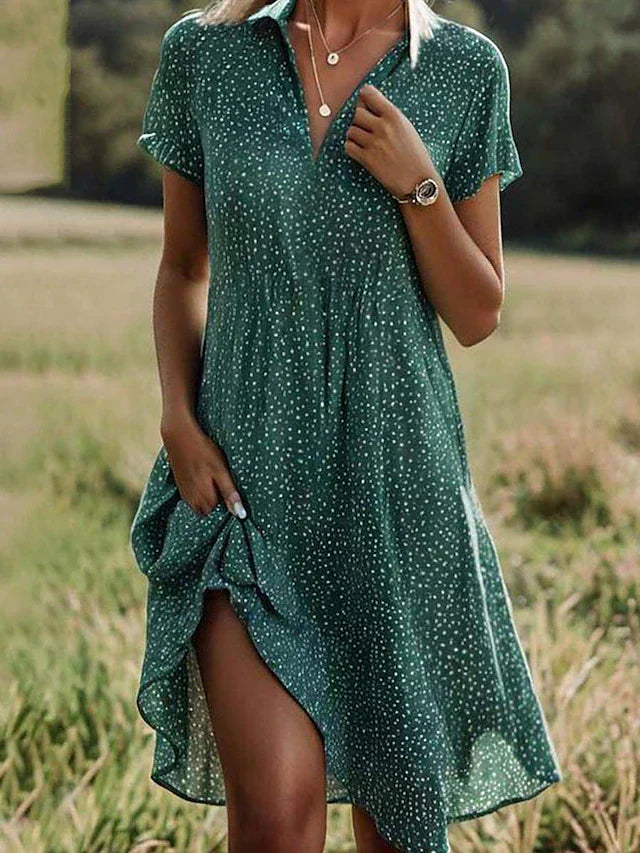 Mira | Women's Polka Dot Short Sleeve Summer Dress