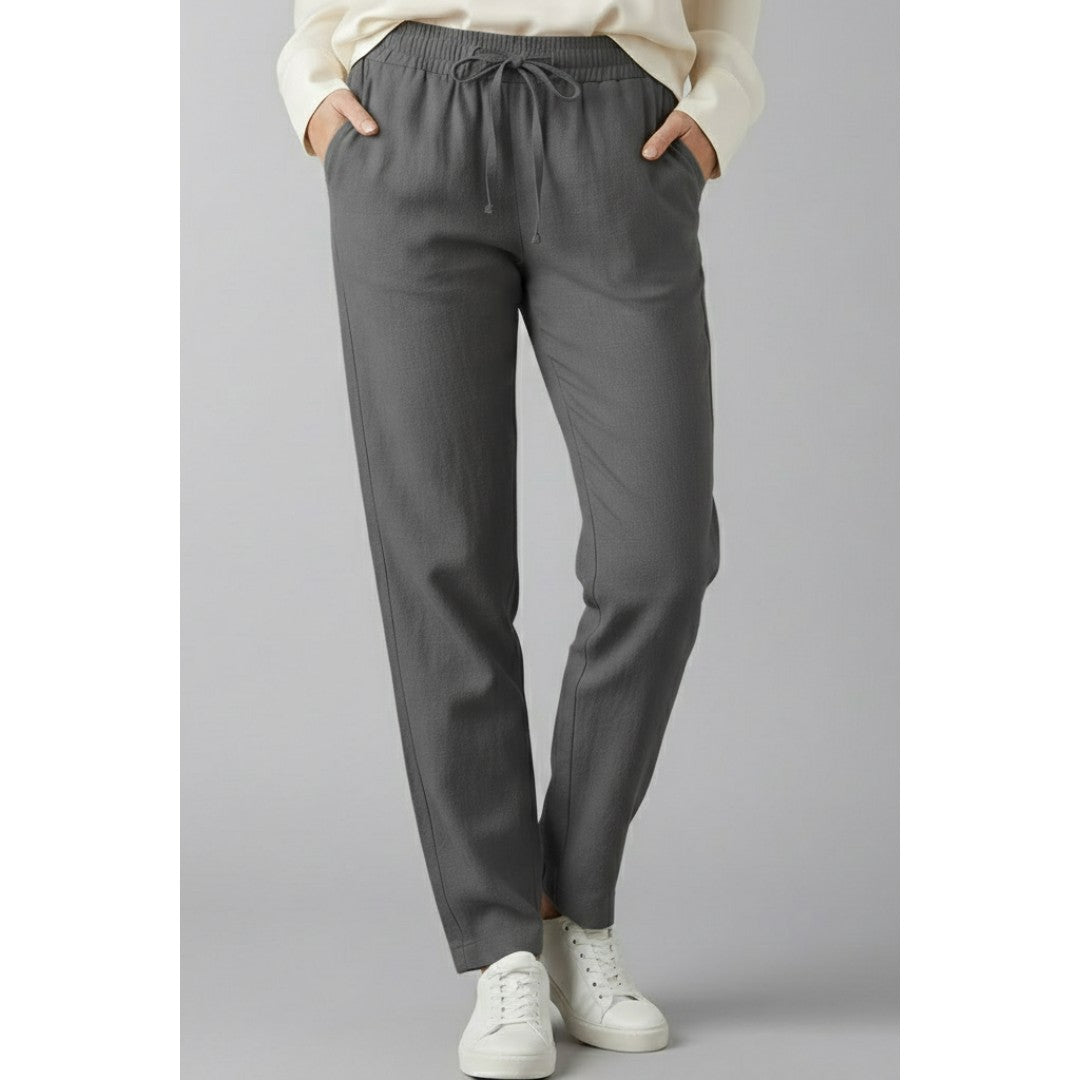 Woman wearing the Lilith women's pocket detail pants, 10 view