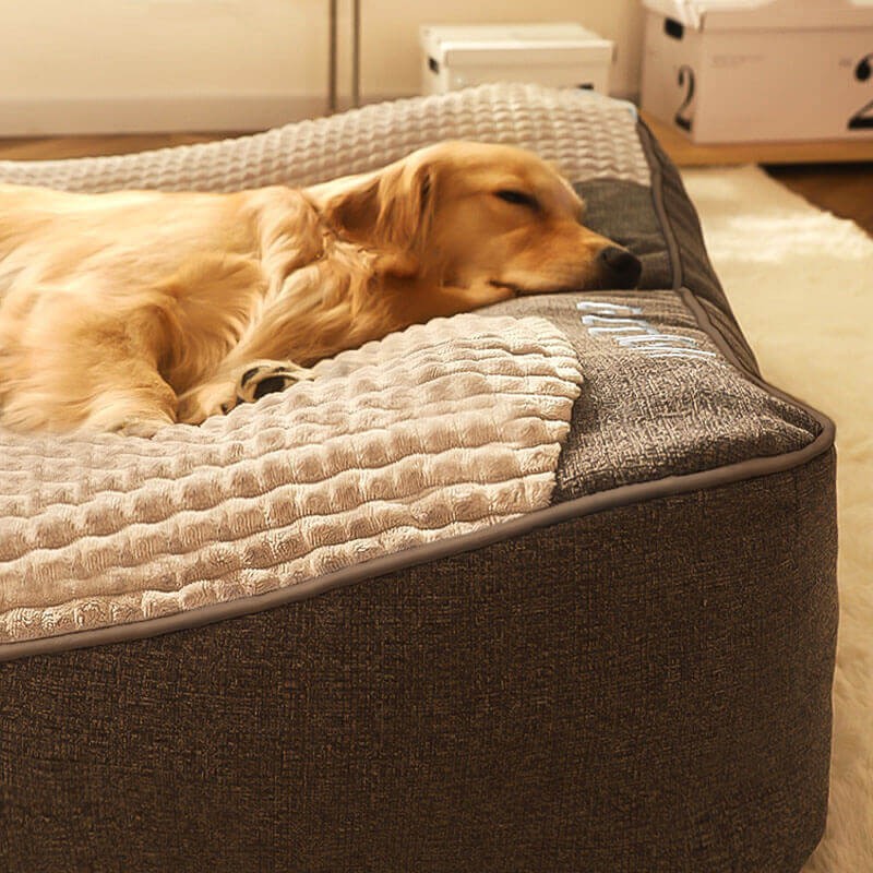 Bolstered dog bed with raised headrest - product photo 4