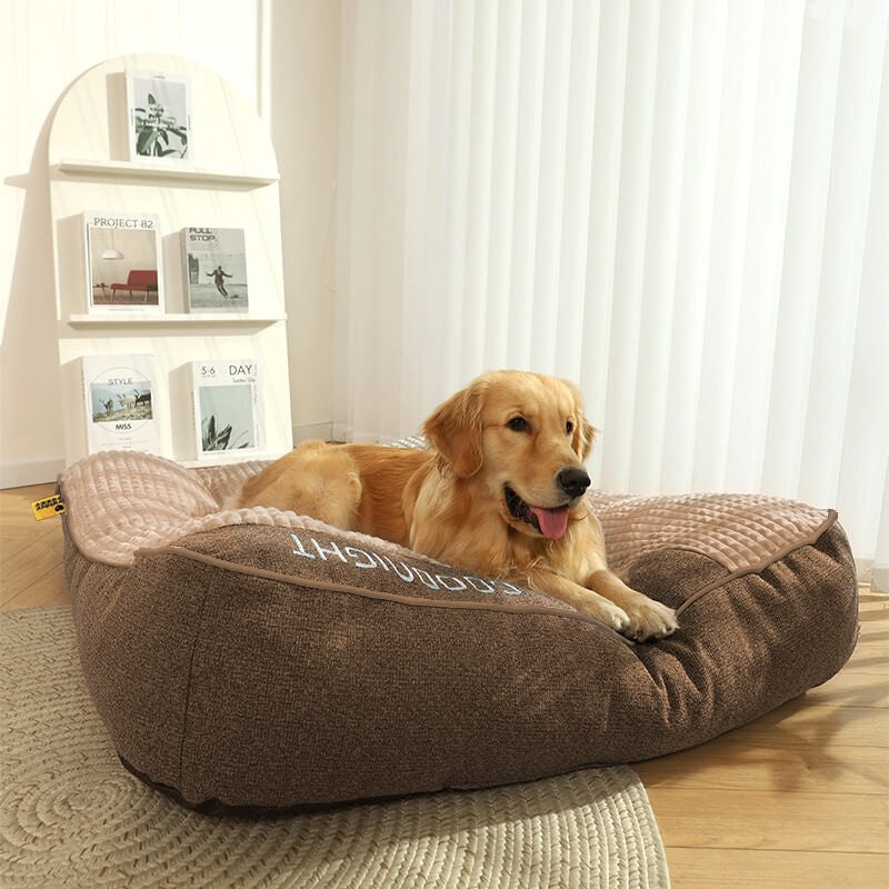 Bolstered dog bed with raised headrest - product photo 6