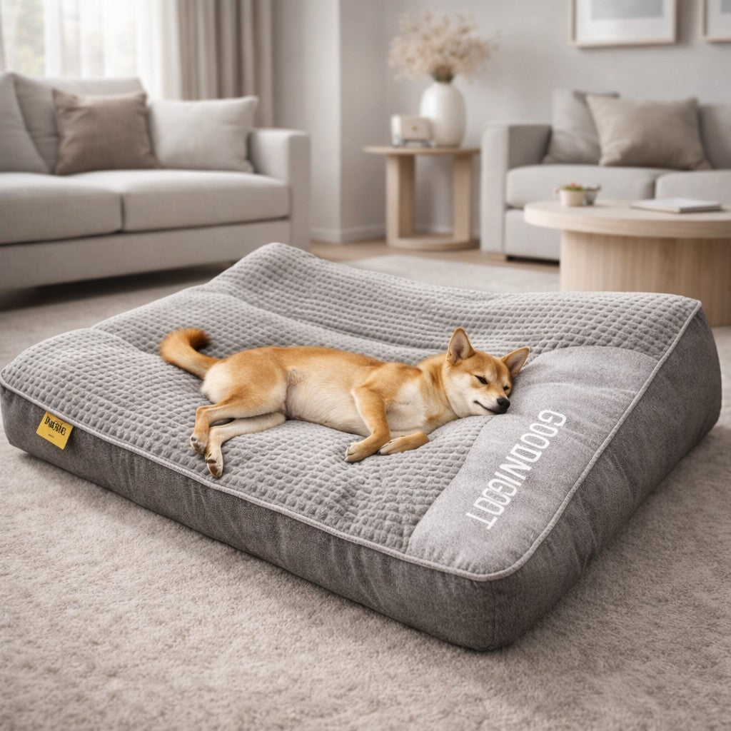 Bolstered dog bed with raised headrest - product photo 7