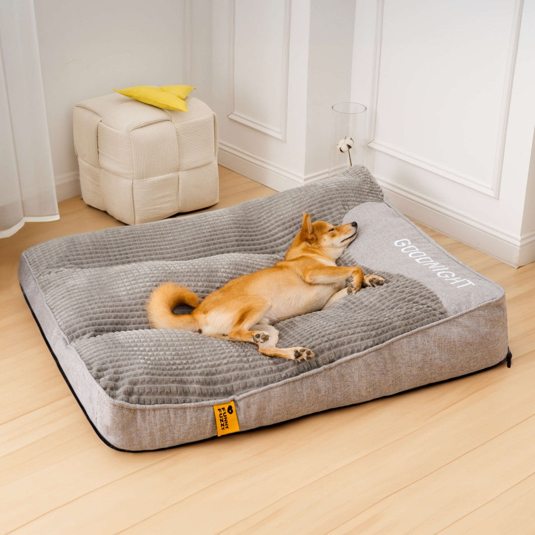 Bolstered dog bed with raised headrest - product photo 8