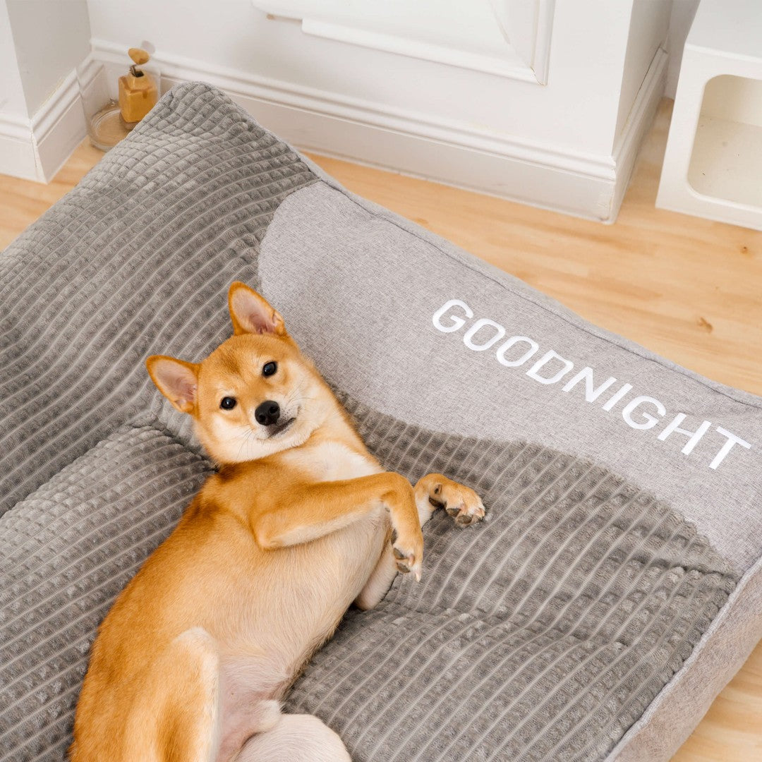 Bolstered dog bed with raised headrest - product photo 9