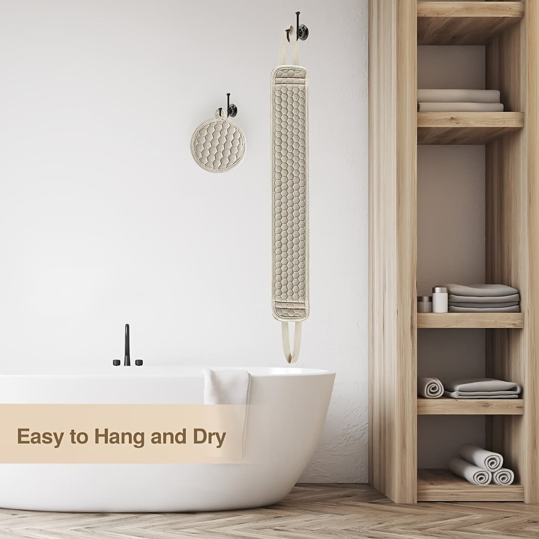Woven exfoliating back scrubber strap - product photo 6