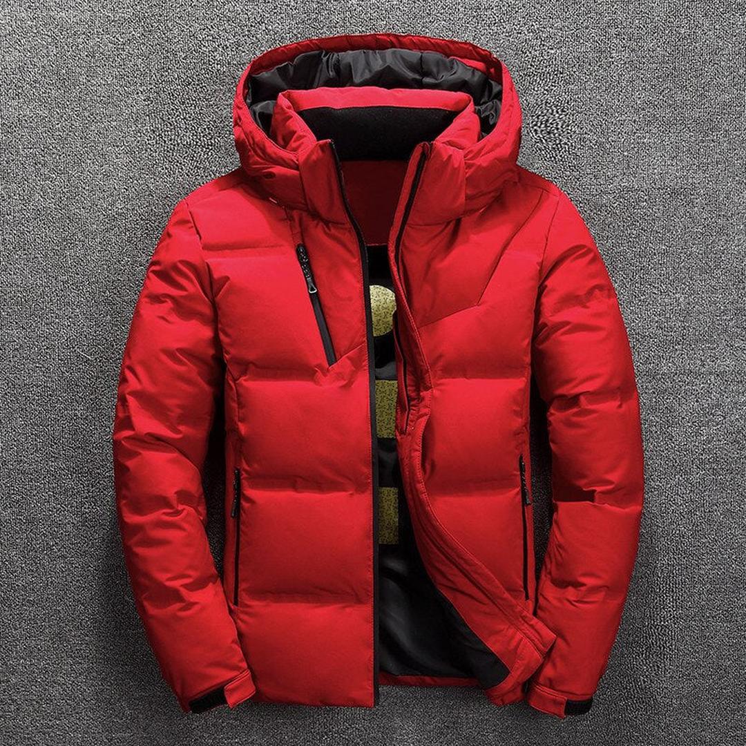 Man wearing the Lorenzo men's hooded jacket, 7 view
