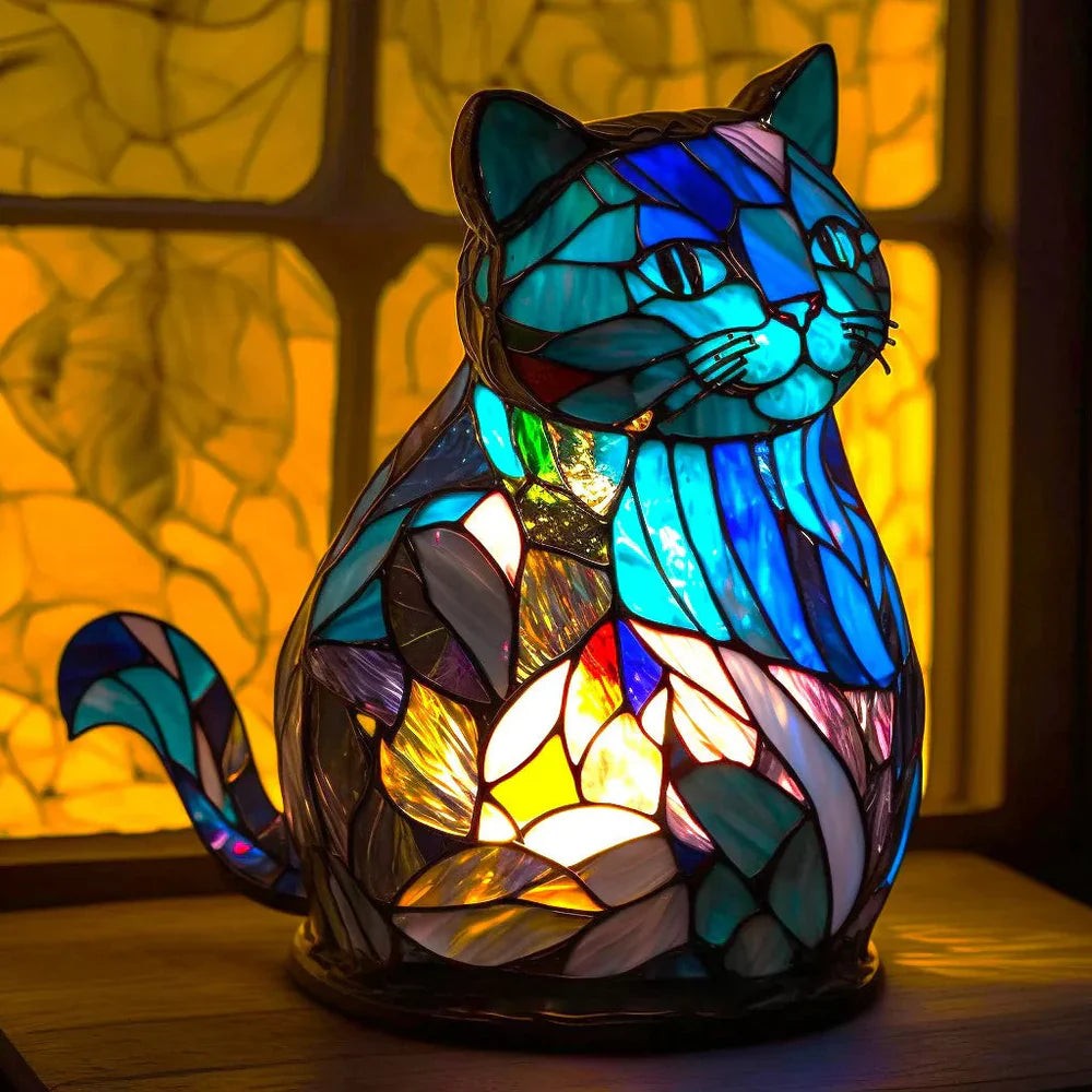 Small stained glass style animal accent lamp - product photo 11