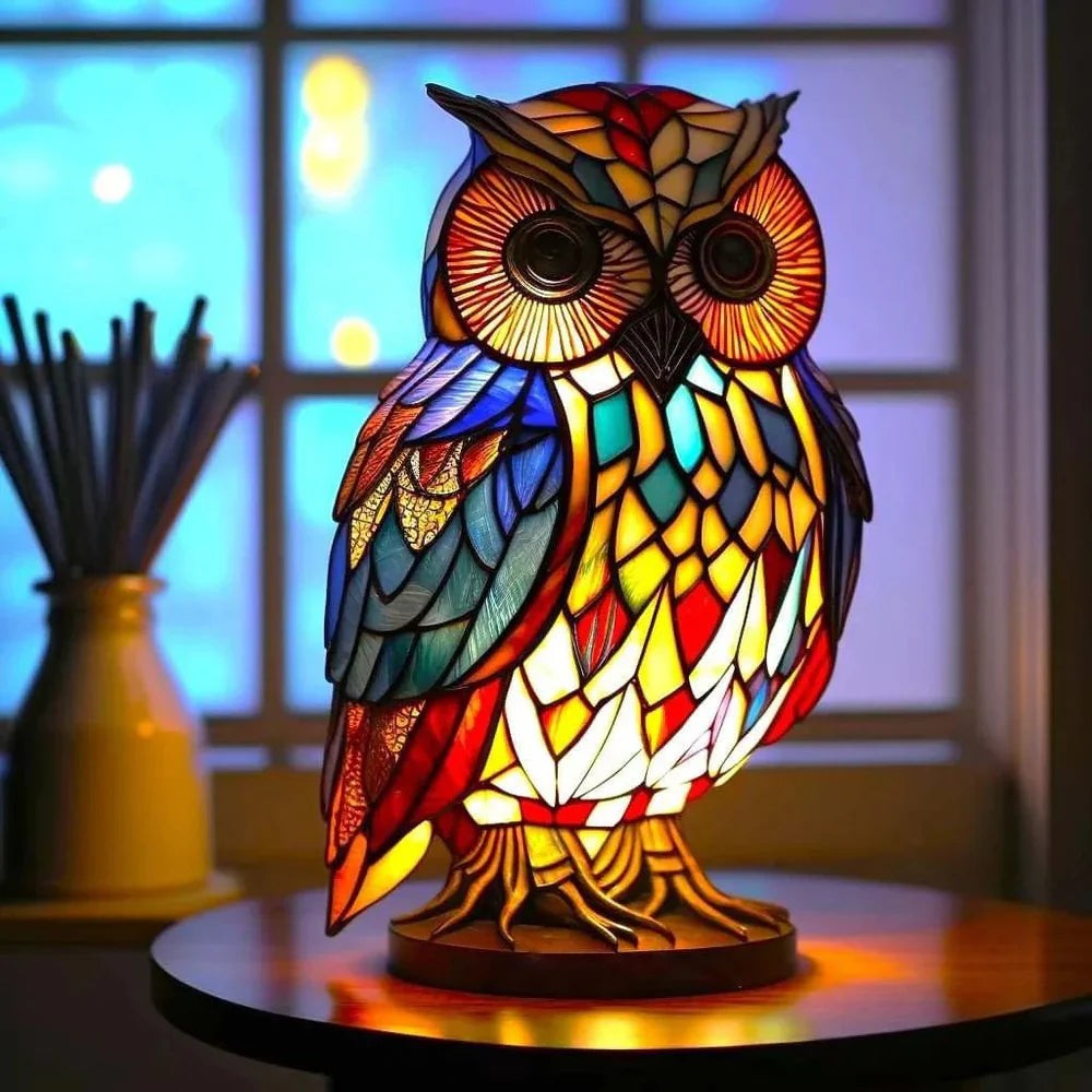 Small stained glass style animal accent lamp - product photo 14