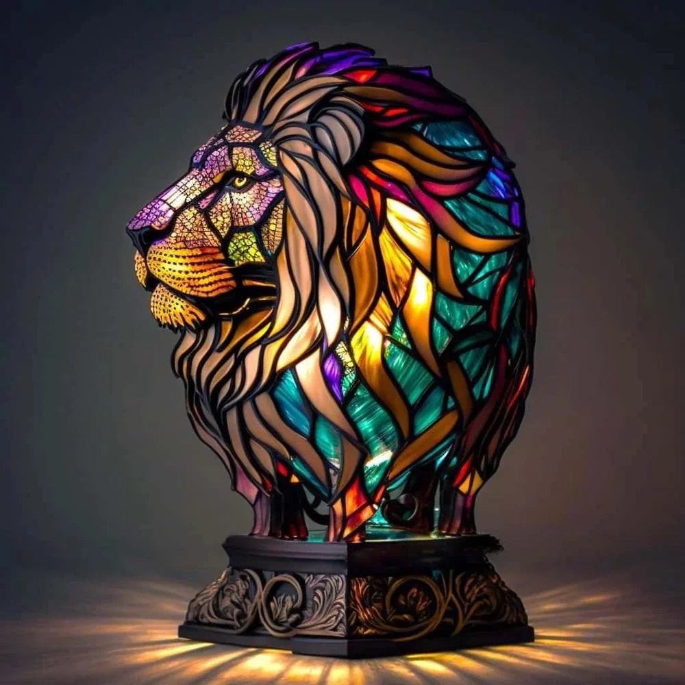 Small stained glass style animal accent lamp - product photo 18