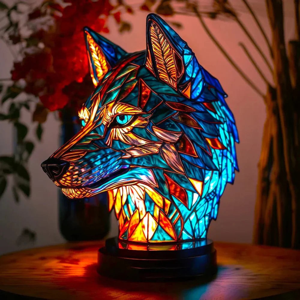 Small stained glass style animal accent lamp - product photo 5