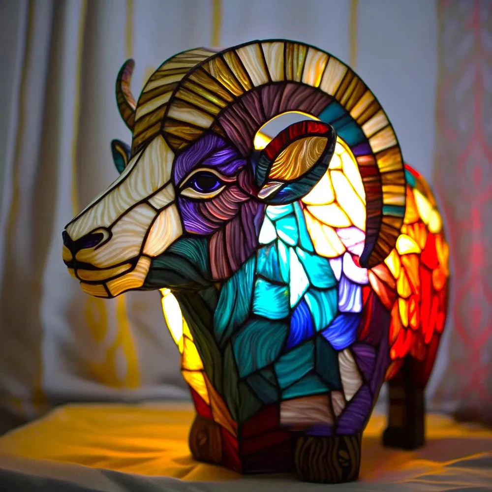 Small stained glass style animal accent lamp - product photo 7