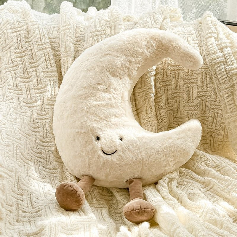 Plush sun and moon face cushion - product photo 1