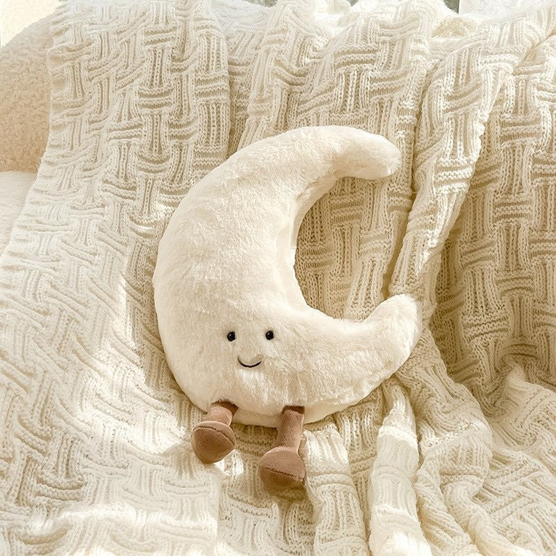 Plush sun and moon face cushion - product photo 8
