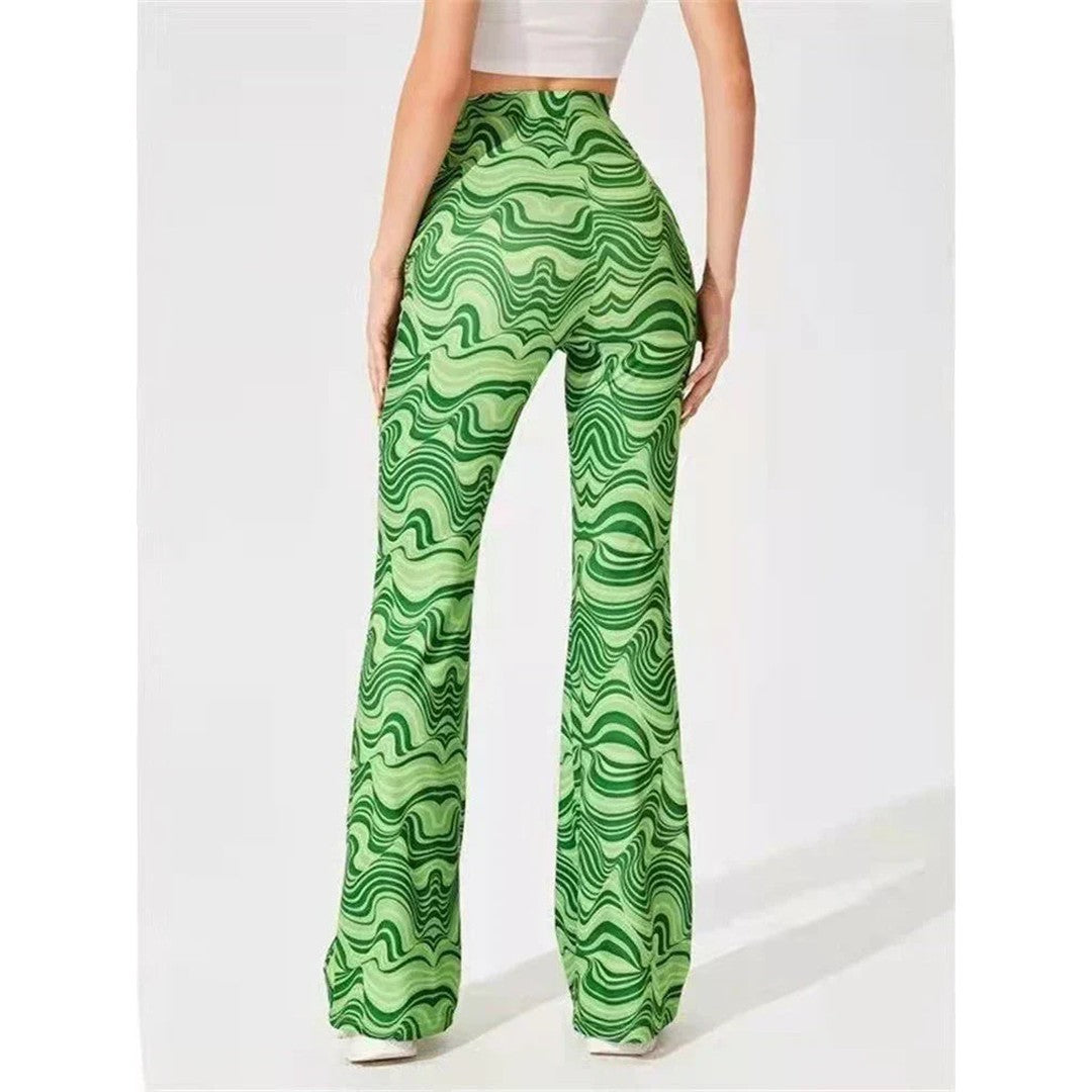 Woman wearing the Lyra women's pants, flatlay view
