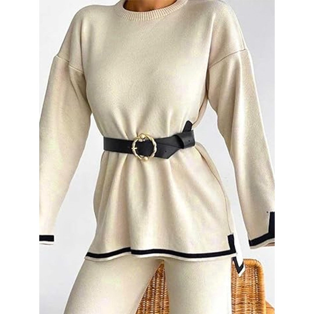 Woman wearing the Mabel women's stretch knit apparel, 7 view