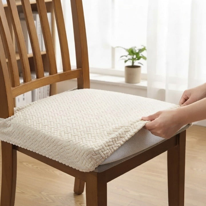Stretch jacquard water-repellent dining chair cover - product photo 1