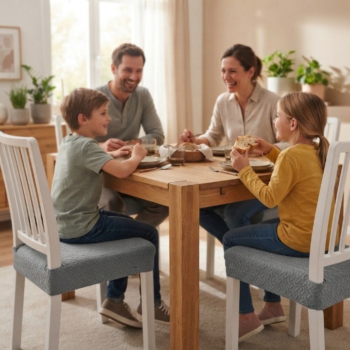 Stretch jacquard water-repellent dining chair cover - product photo 3