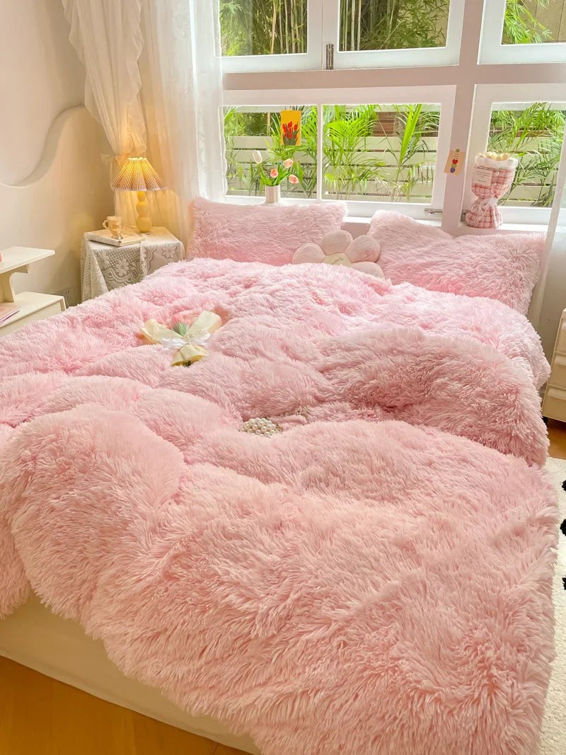 Long-pile mink velvet duvet cover set - product photo 13