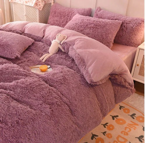 Long-pile mink velvet duvet cover set - product photo 7