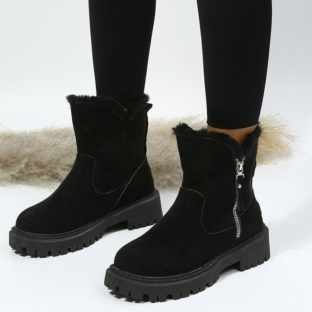 Woman wearing the Maren women's boots, back view