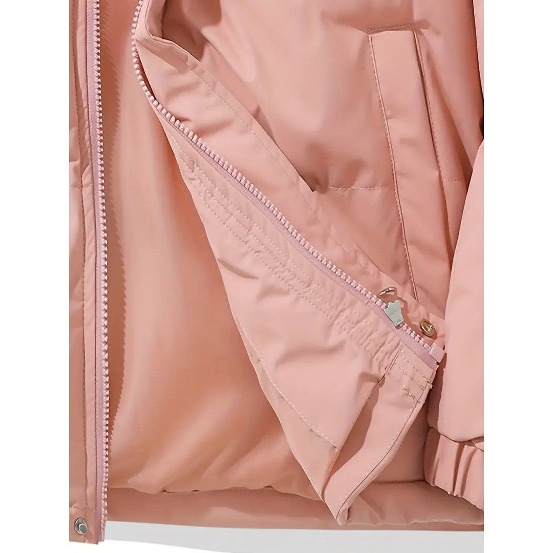 Woman wearing the Margot women's jacket, detail view