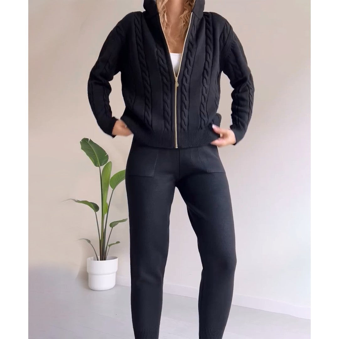 Woman wearing the Marisol women's knit sweater, 7 view