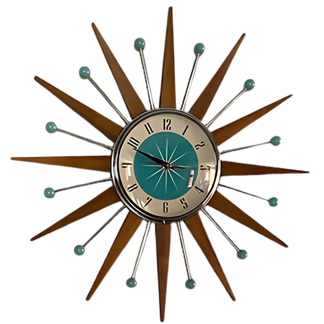 Handmade mid-century silent wall clock - product photo 1